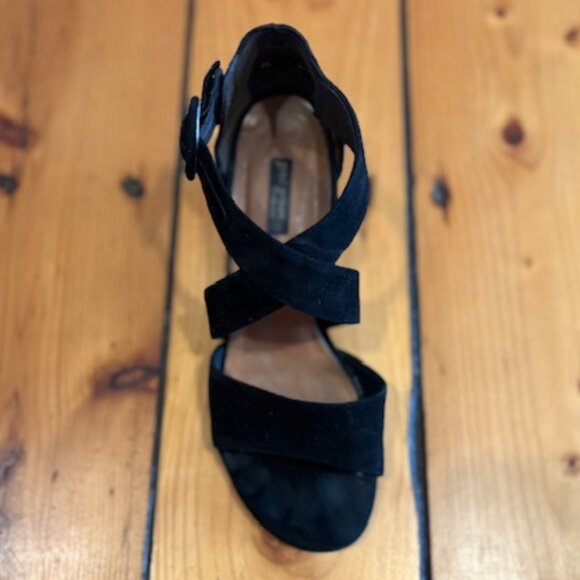 Paul Green Munchen Women's Sandals in Black Suede With Strap, Size 7 - Picture 3 of 9